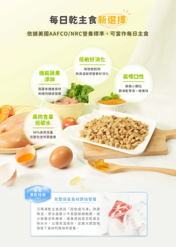 【汪喵星球 DogCatStar】貓咪凍乾主食餐 (小方粒型)：圖片 4